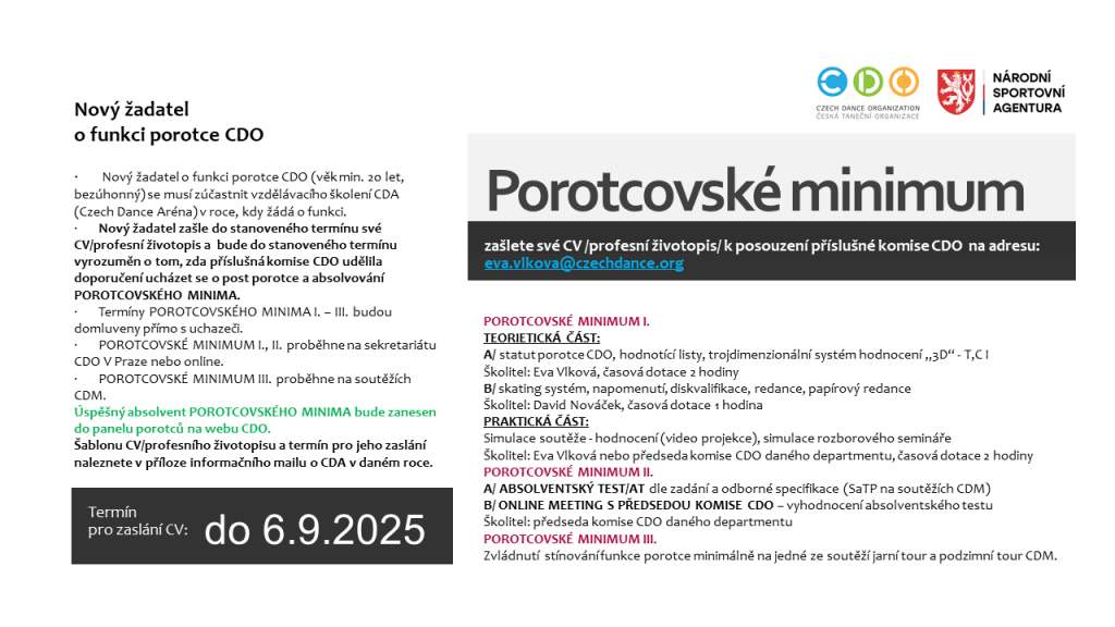 POROTCOVSKÉ MINIMUM PODMÍNKY