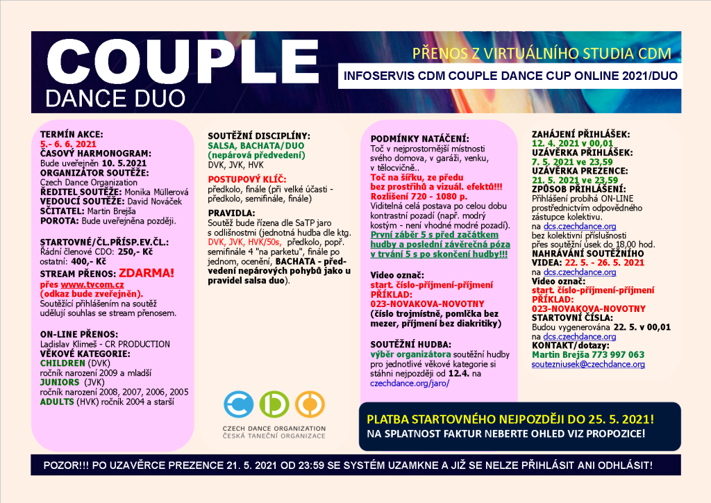CDM CUP ONLINE TOUR 2021 COUPLE DANCE DUO infoservis