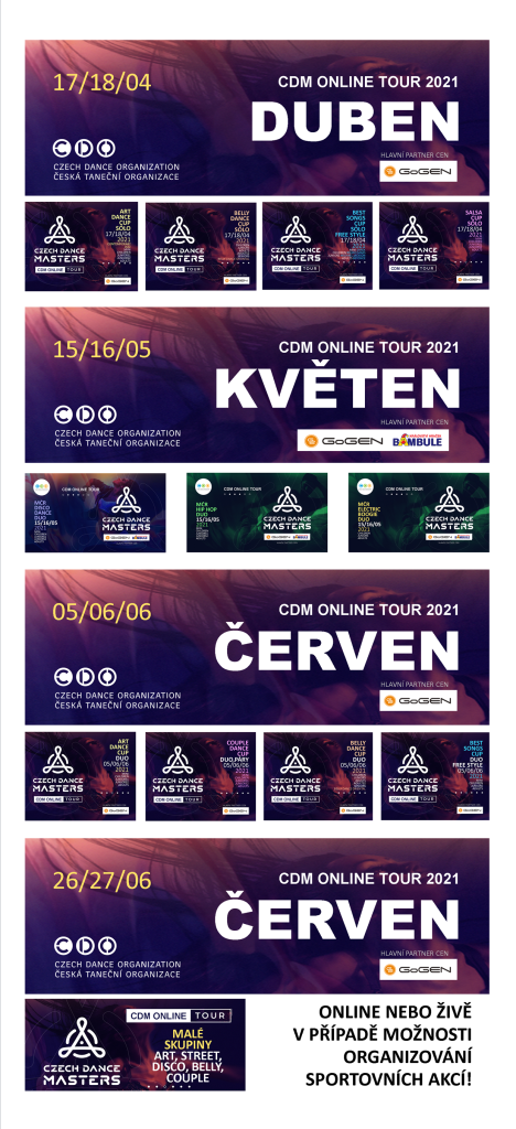 CDM ONLINE TOUR KALENDÁŘ FULL 2021